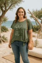 T-shirt "Young & Trendy Love Best" en Strass - Mam’s Ailes