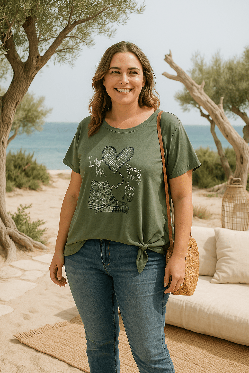 T-shirt "Young & Trendy Love Best" en Strass - Mam’s Ailes
