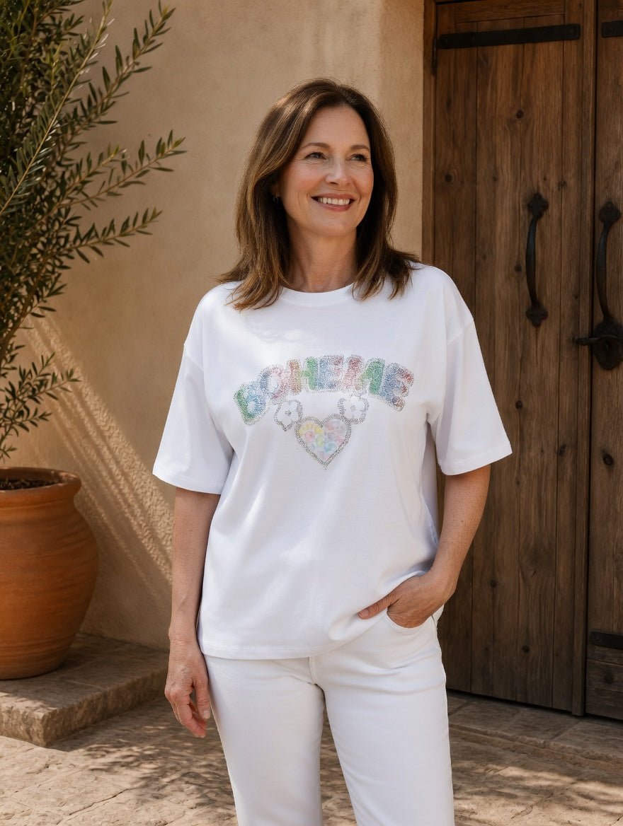 Tee - shirt Bohème - Strass & Cœur - Mam’s Ailes