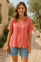 Tee - shirt Corail Fluo à Capuche – Style Sport - Chic & Confort - Mam’s Ailes