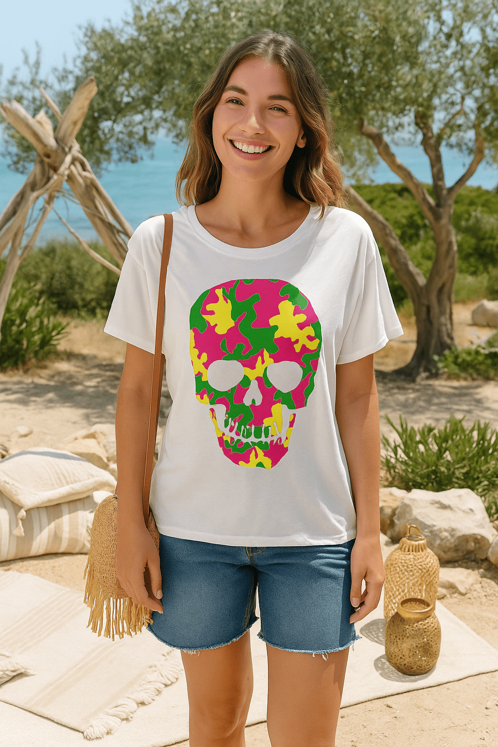 Tee - shirt Tête de Mort Fluo - Mam’s Ailes