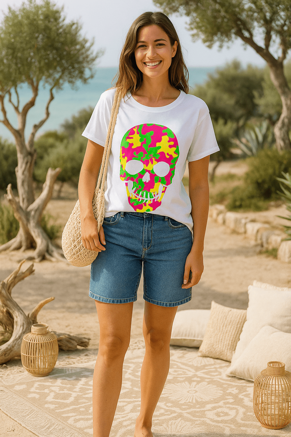 Tee - shirt Tête de Mort Fluo - Mam’s Ailes
