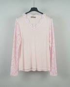 Top bohème rose pâle, seconde vue portée