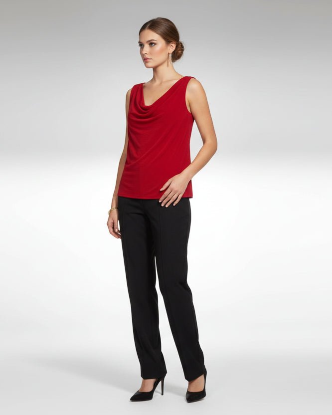 Top débardeur satiné pailleté rouge Luna Scintilla – Made in Italy
