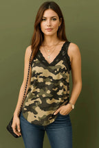 Top Satiné Militaire & Dentelle - Mam’s Ailes