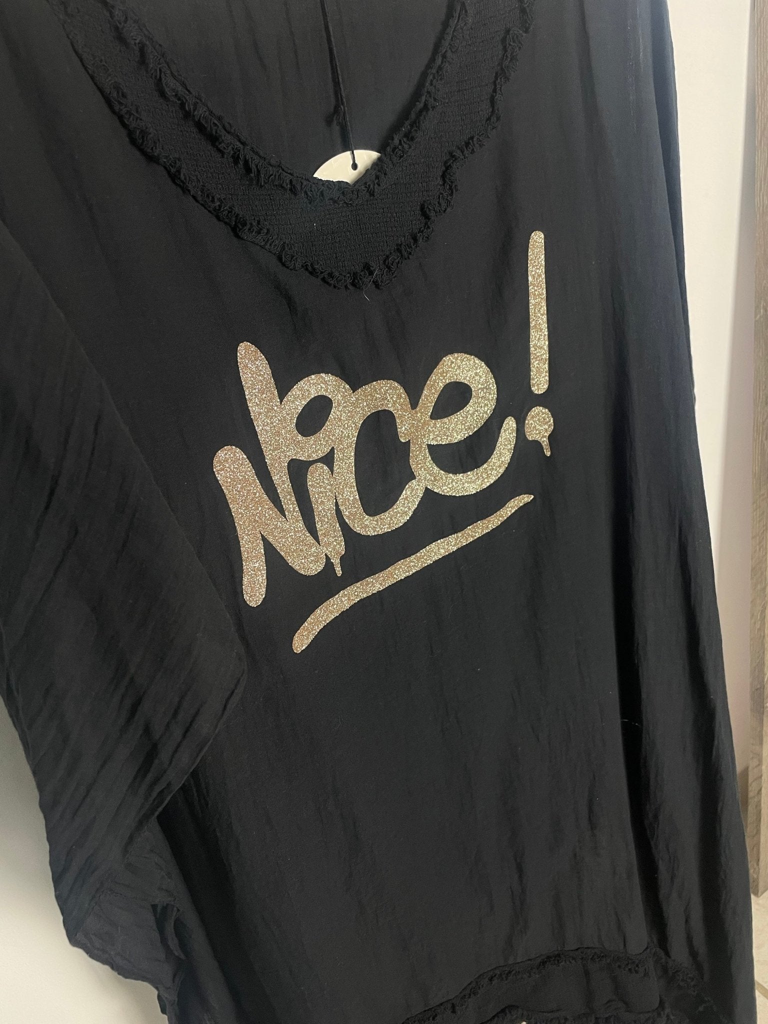 Tunique Asymétrique Nice! Manches Foulard — Du 38 au 54 - Mam’s AilesNoir