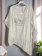 Tunique Asymétrique Nice! Manches Foulard — Du 38 au 54 - Mam’s AilesNoir