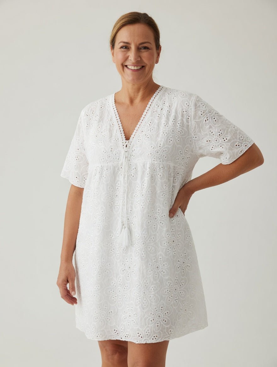 Tunique Bohème Broderie Anglaise — 36 - 46 - Mam’s Ailes