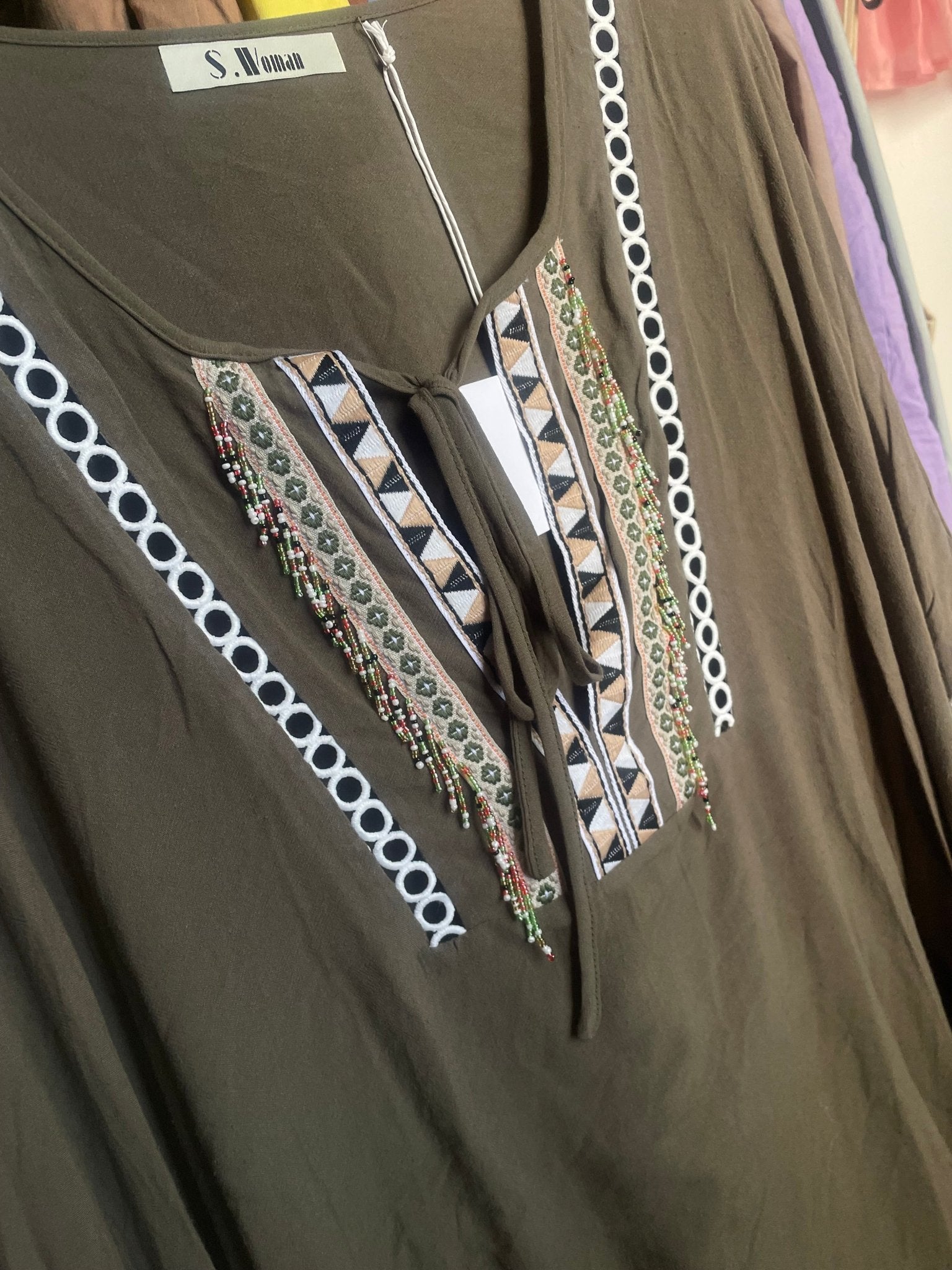 Tunique Bohème Manches Foulard — Du 36 au 48 - Mam’s AilesBeige