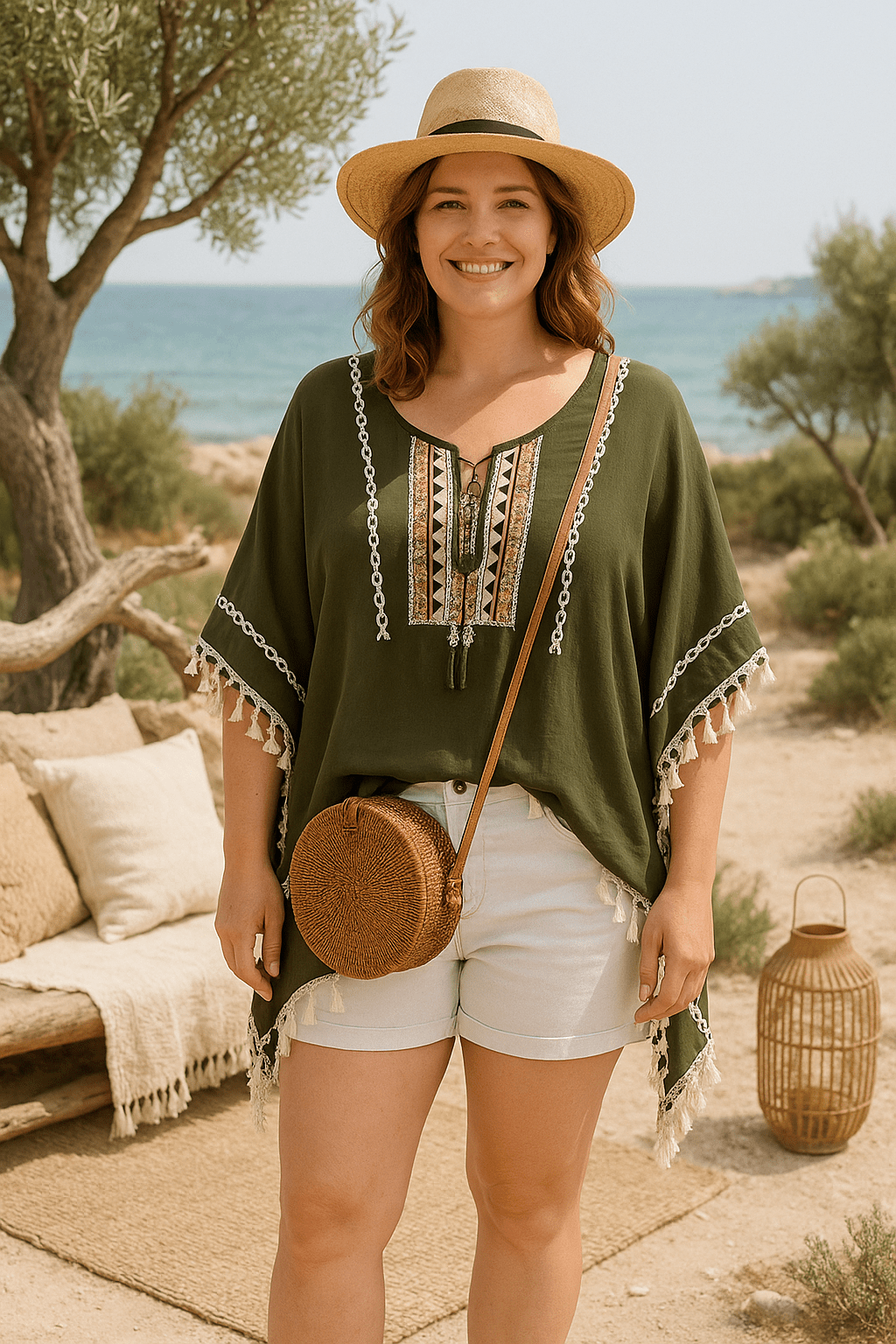 Tunique Caftan Brodée & Pompons - Mam’s Ailes