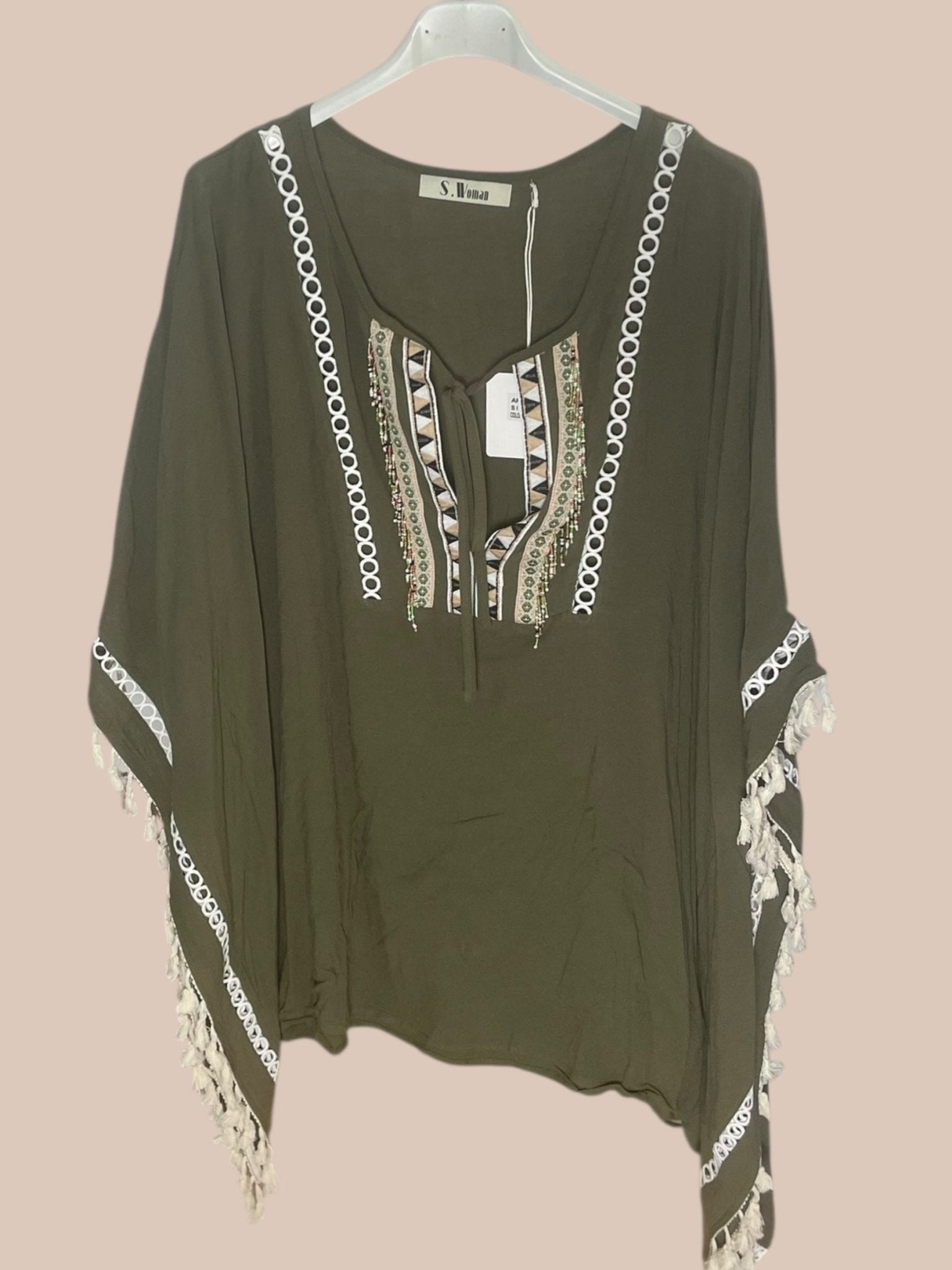 Tunique Caftan Brodée & Pompons - Mam’s Ailes