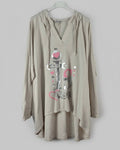 Tunique Queen Good beige loose et asymétrique sur cintre