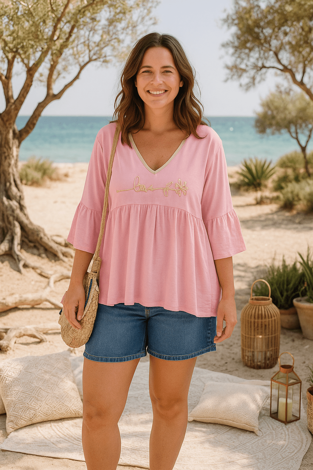 Tunique Rose “Love” – Douceur & Féminité - Mam’s Ailes