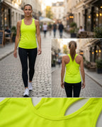 Différentes vues du debardeur fluo a dos type nageur