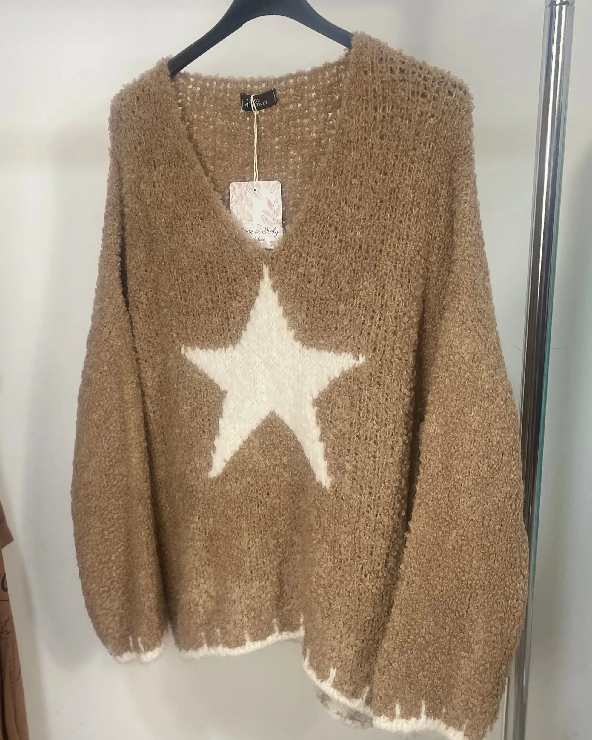 Pull camel motif étoile Stella Cozy – Mam’s Ailes