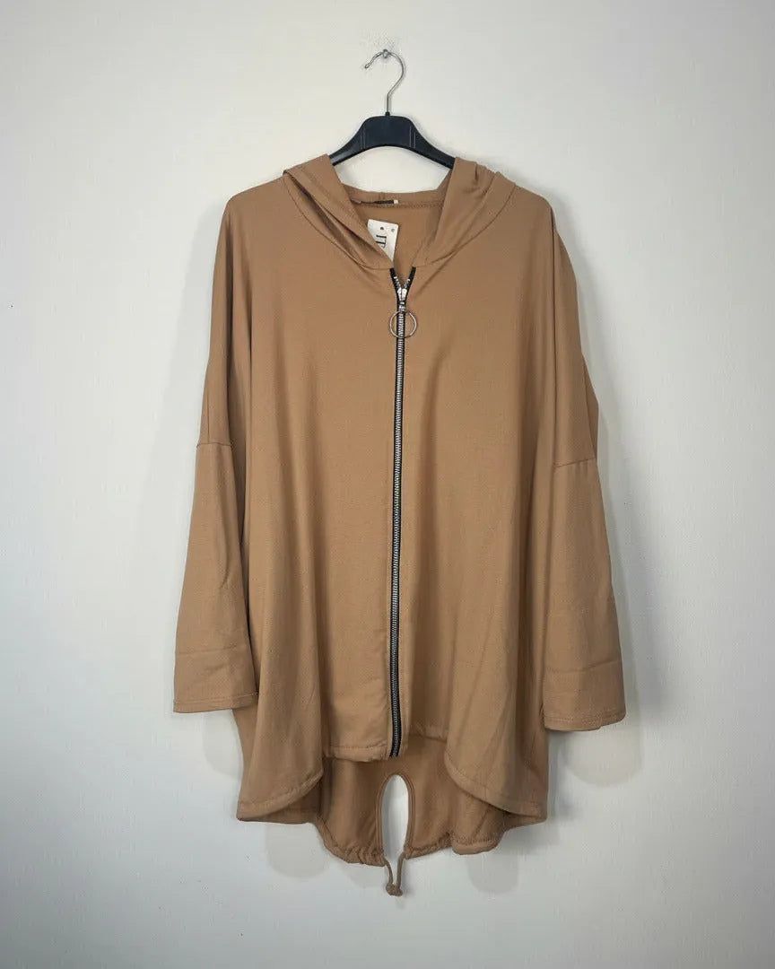 Veste oversize à capuche ailes strass – Made in Italy