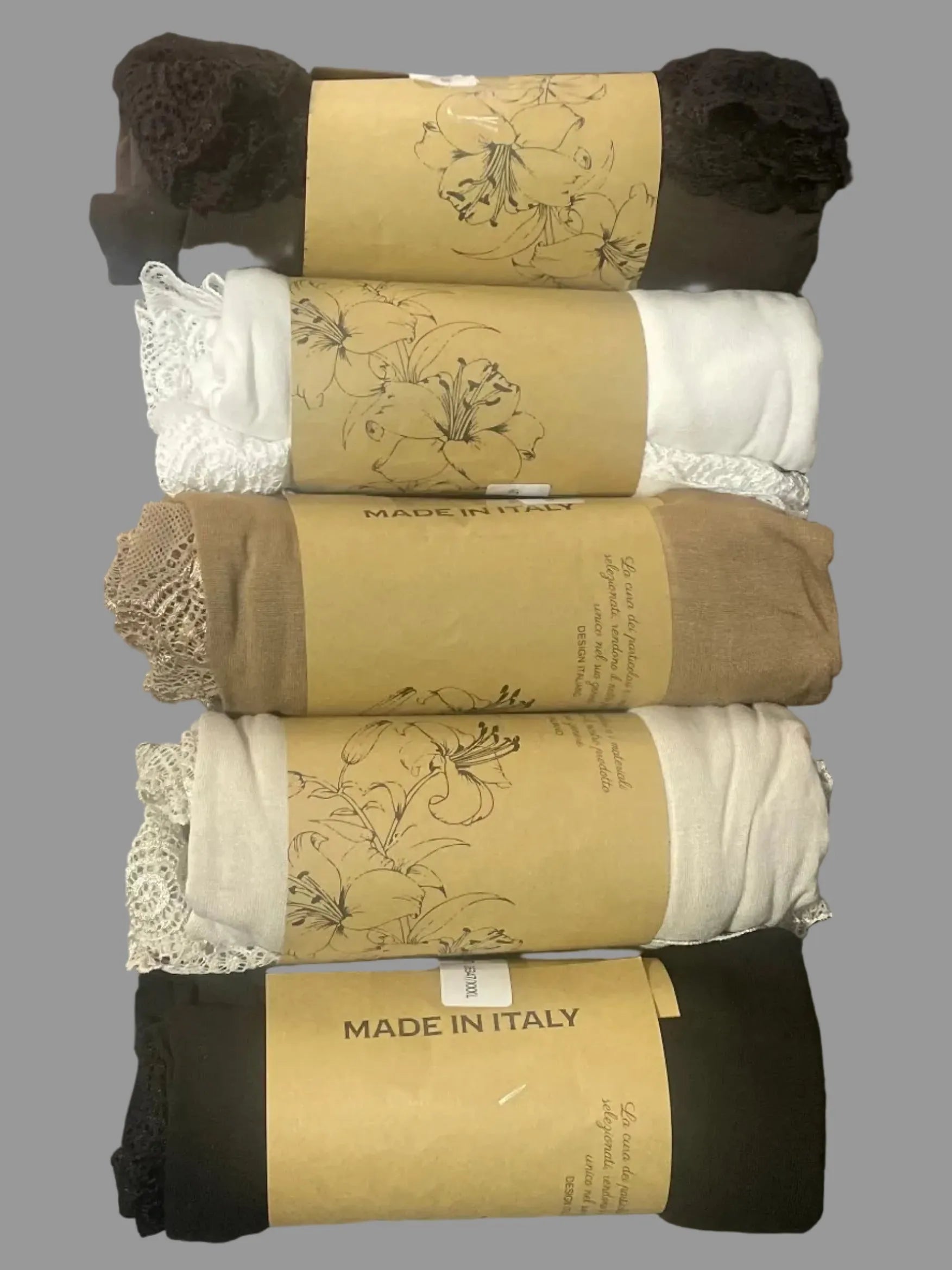 les 5 couleurs de rouleau dentelle au col, poignets et bas du top 36 au 52