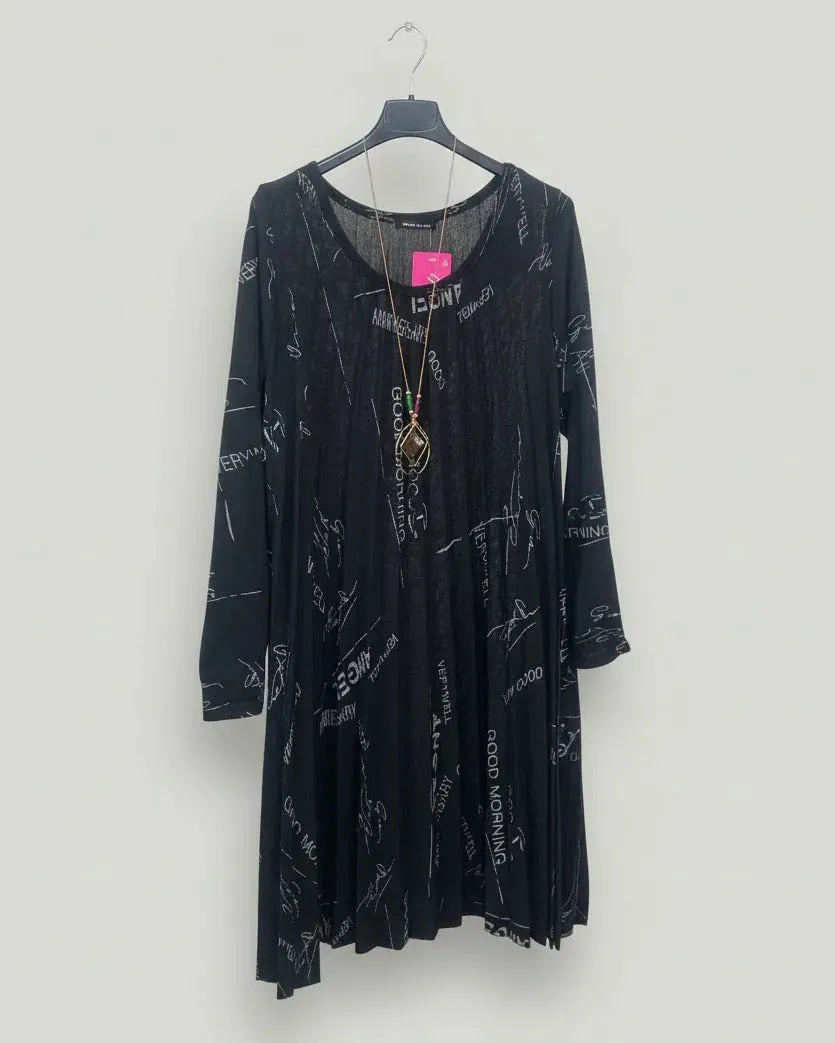 Robe fluide noire extensible 36-50 italienne