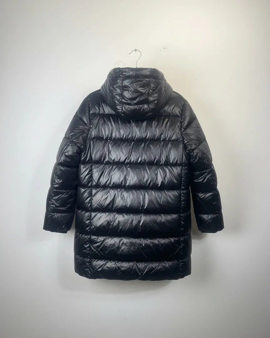 Doudoune noire mi-longue femme avec capuche amovible – Mam’s Ailes vue de dos