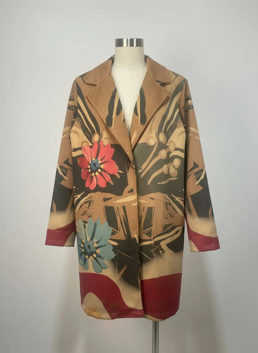 Manteau Artista devant fleuri – Mam’s Ailes