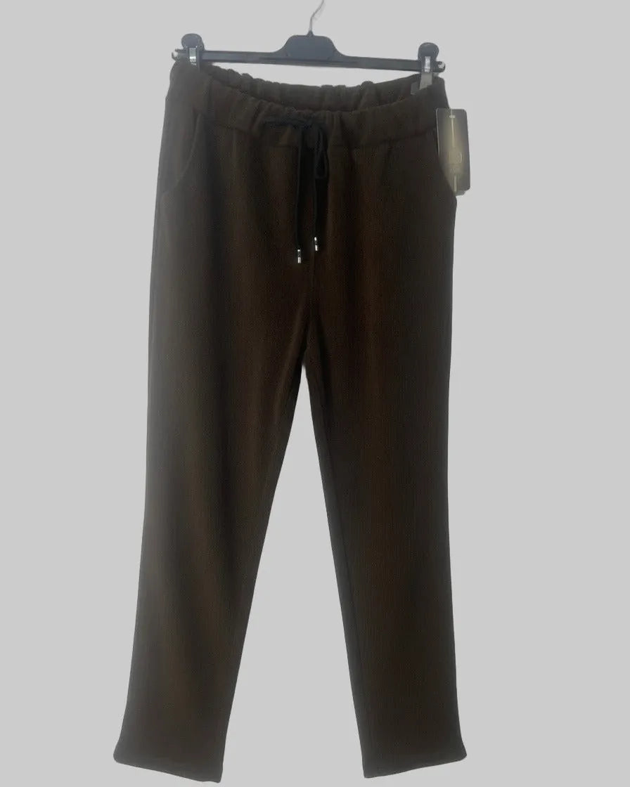Pantalon chocolat coupe droite Italy