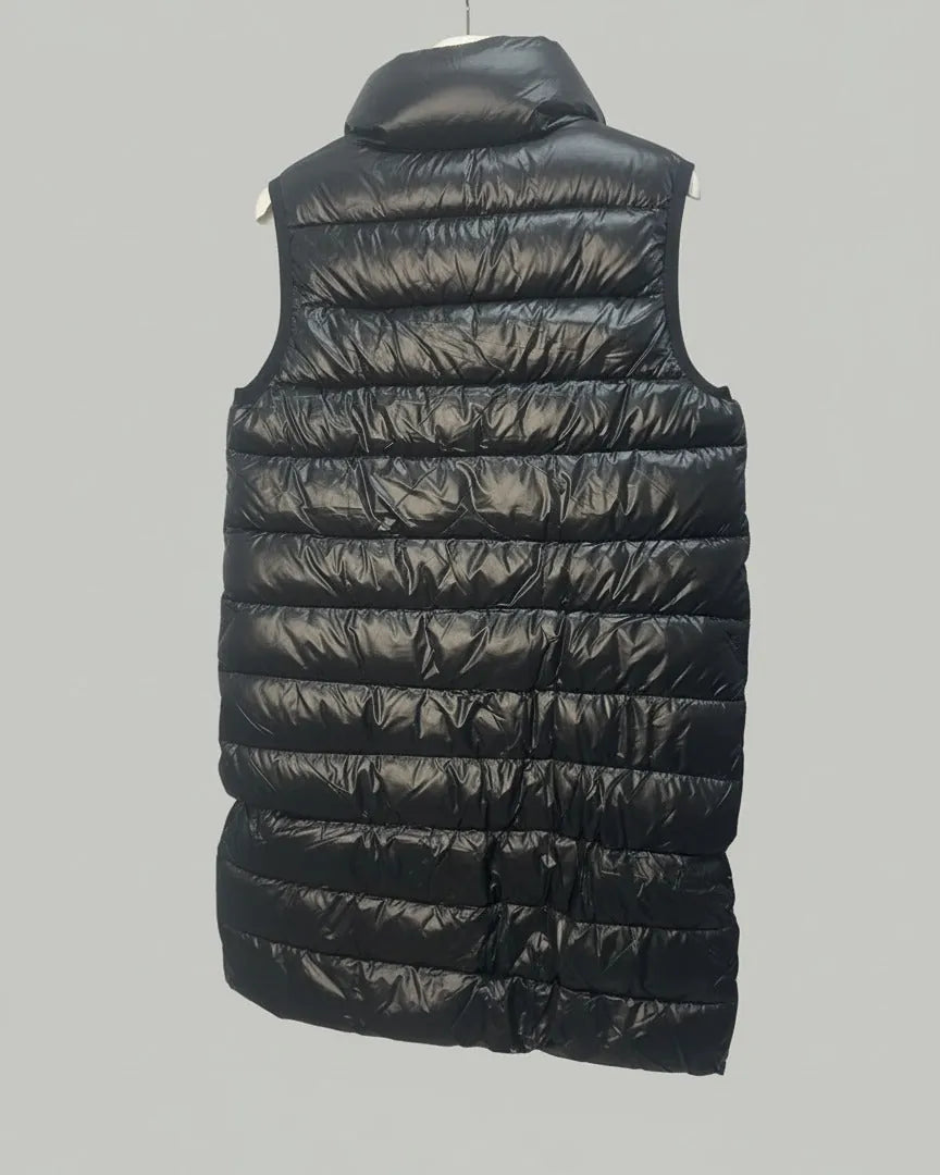 Doudoune réversible femme côté noir vue de dos – gilet long hiver