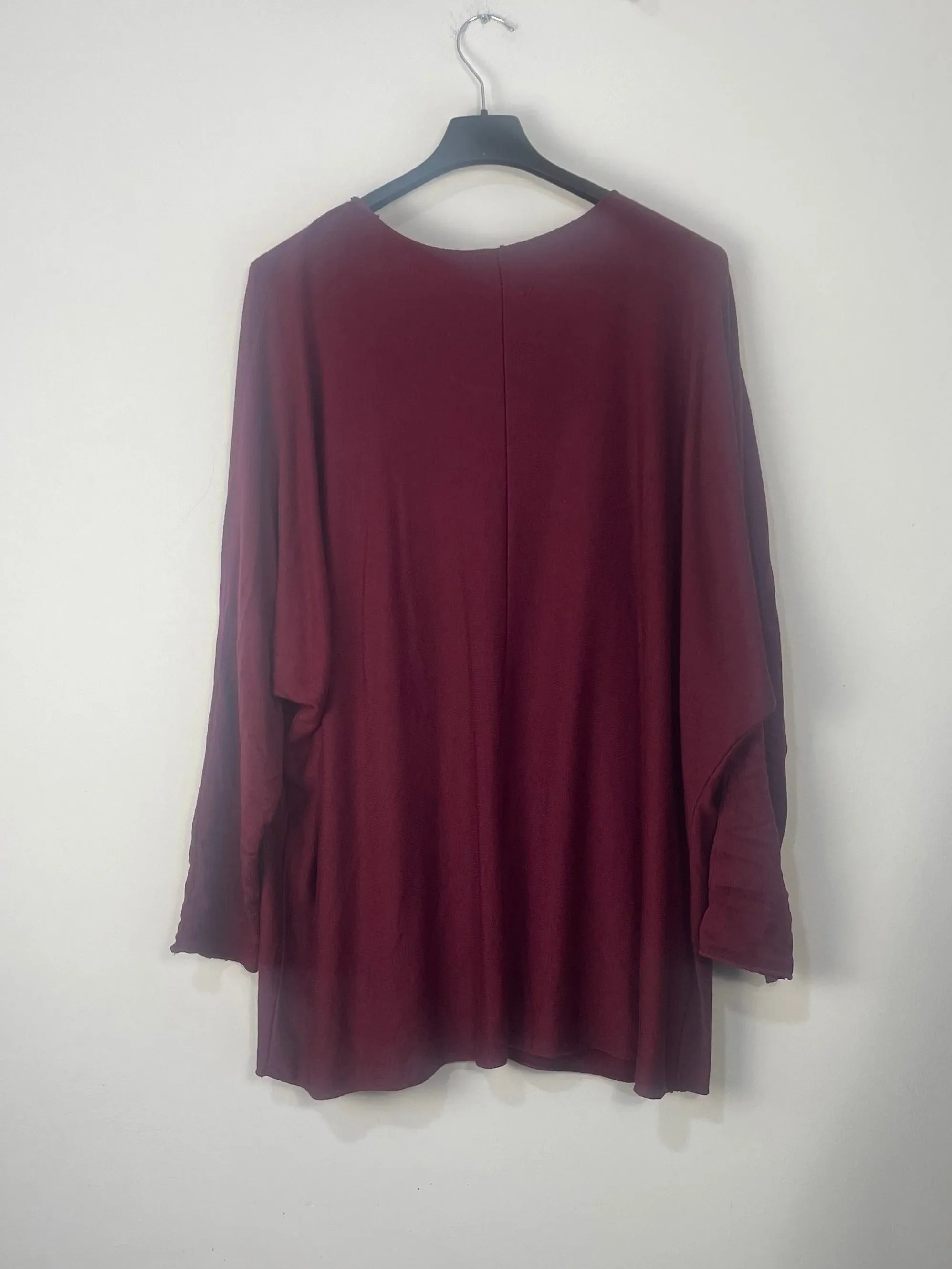 Pull Amour maille douce Italy bordeaux de dos
