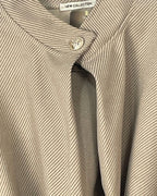Cape fluide femme taupe en viscose polyester et élasthanne detail bouton