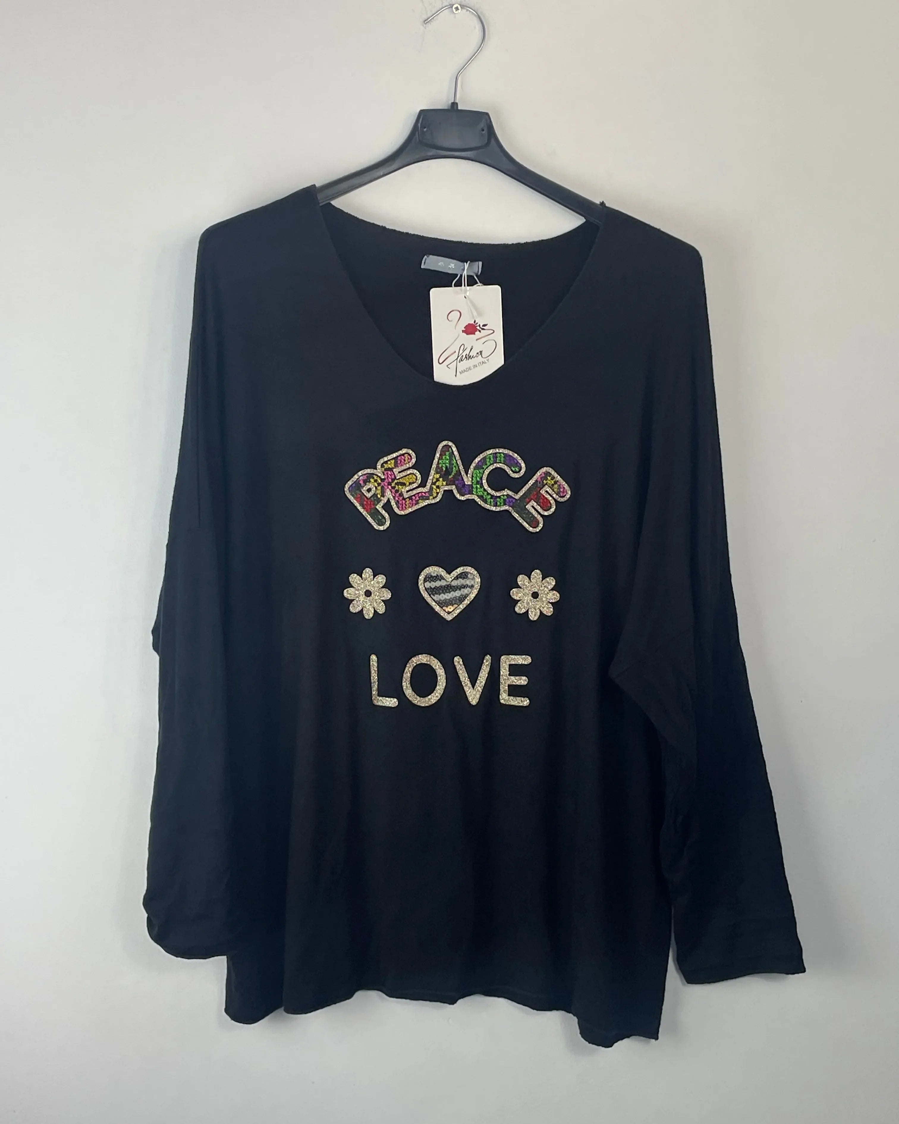 pull Peace & Love matières douces, coupe fluide