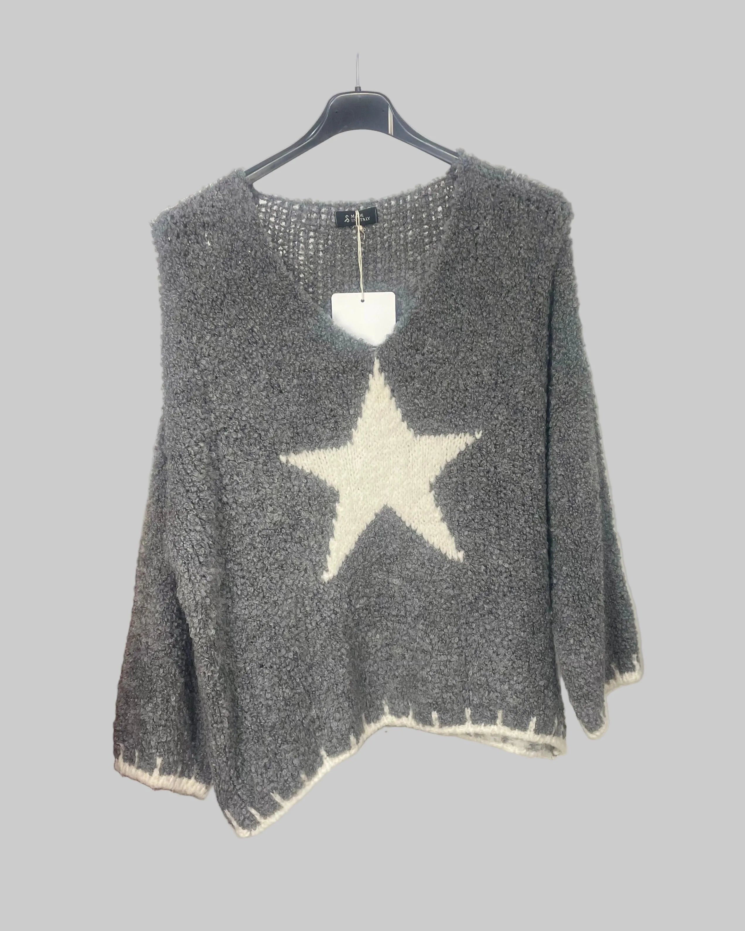 Pull gris motif étoile Stella Cozy – Mam’s Ailes