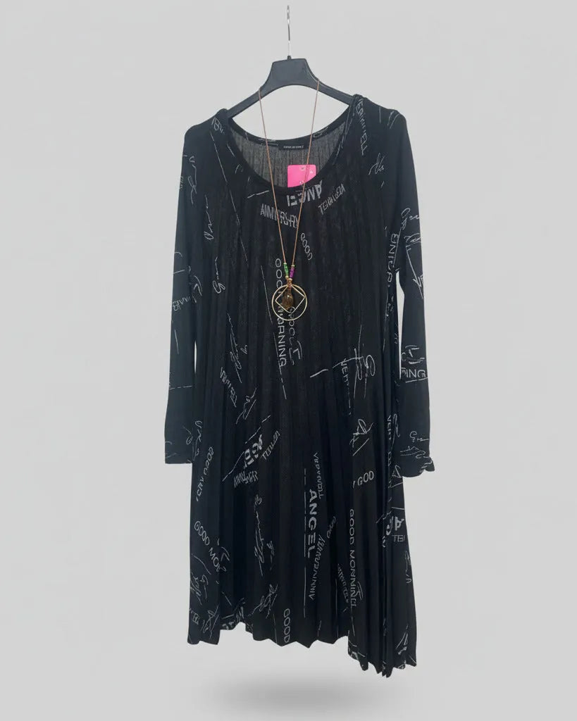 Robe fluide noire extensible 36-50 italienne