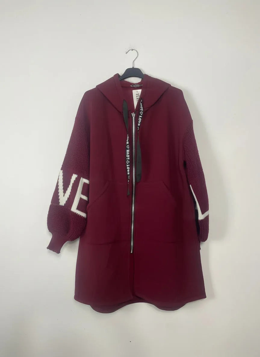 Veste sweat zippée femme avec manches en maille et Stitch