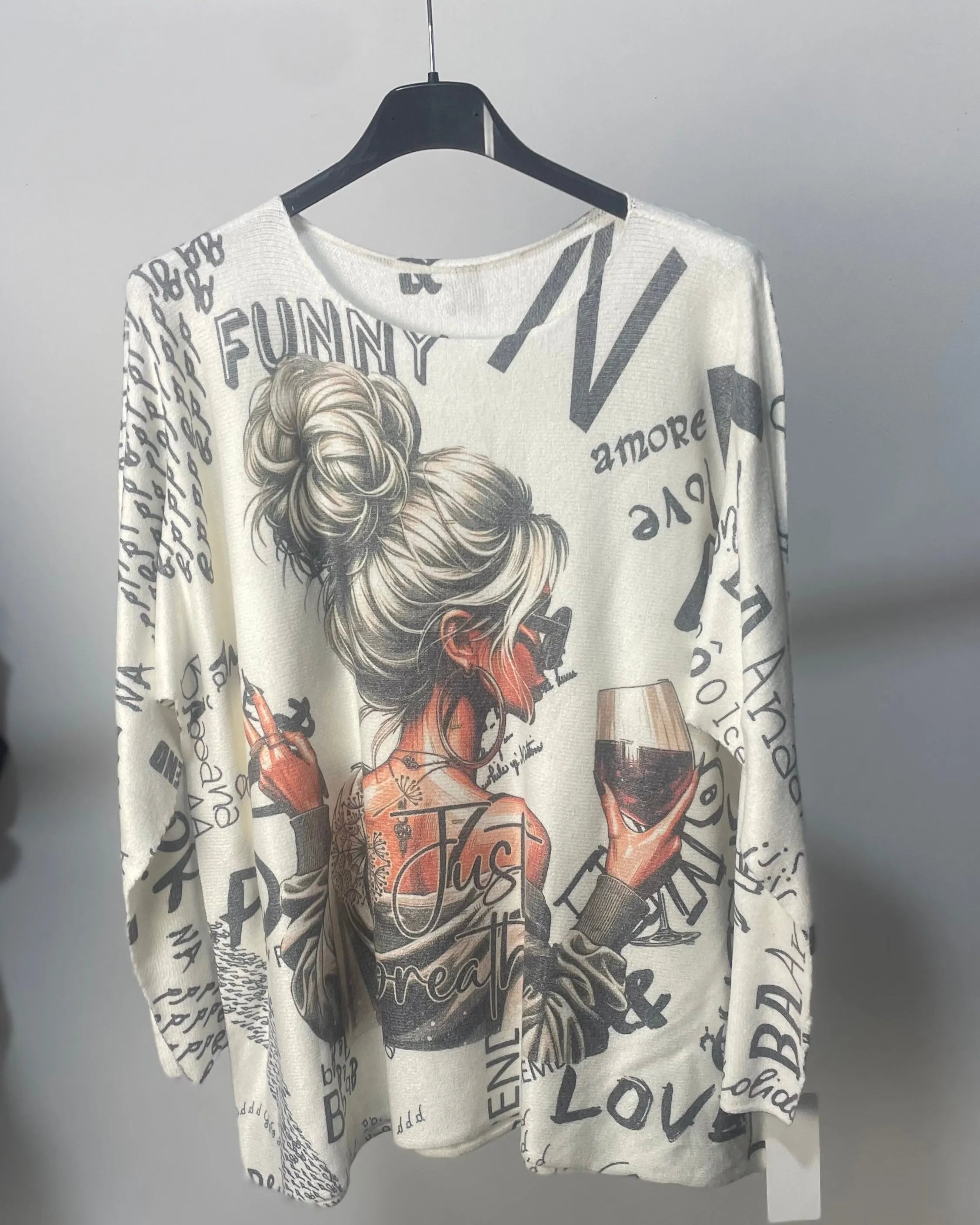 Pull oversize 58 cm largeur, 62 cm longueur – made in Italy