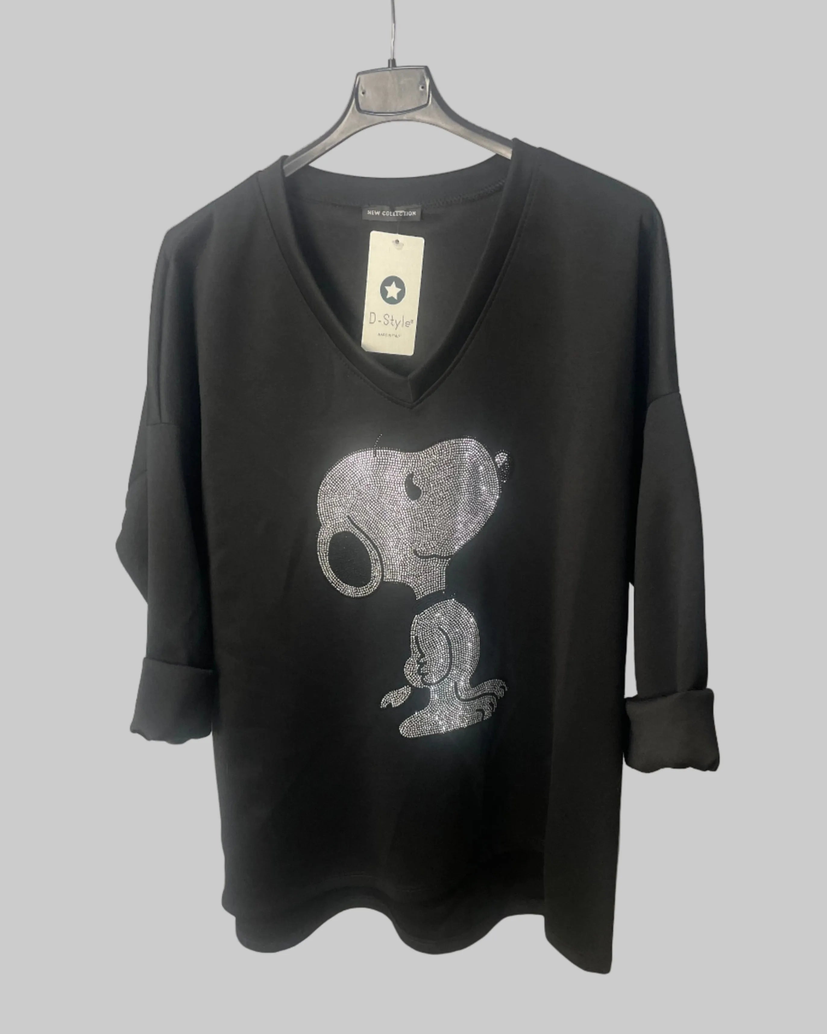 pull noir dos long 75 cm femme grande taille