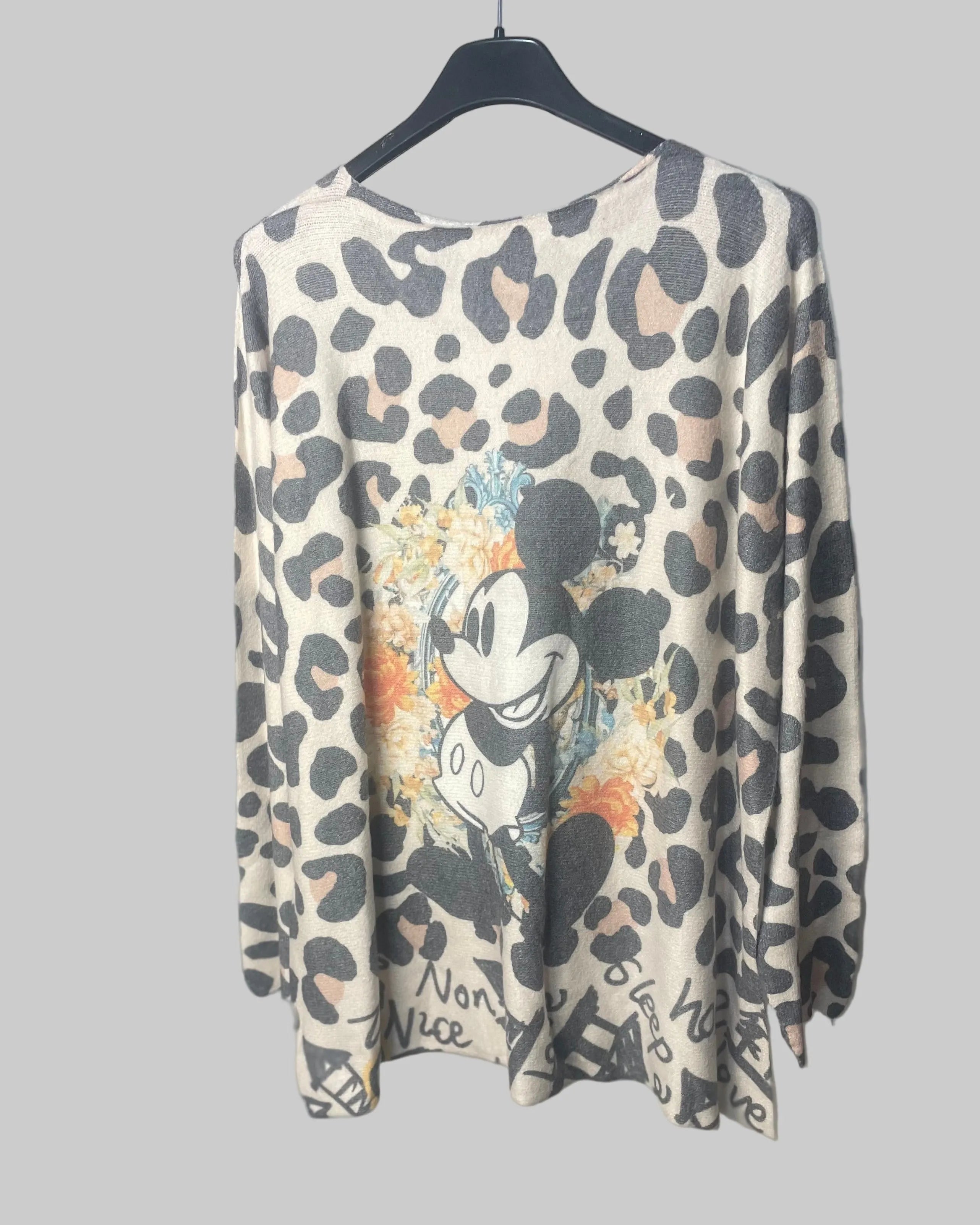 Pull Mickey Wild femme oversize léopard – Mam’s Ailes