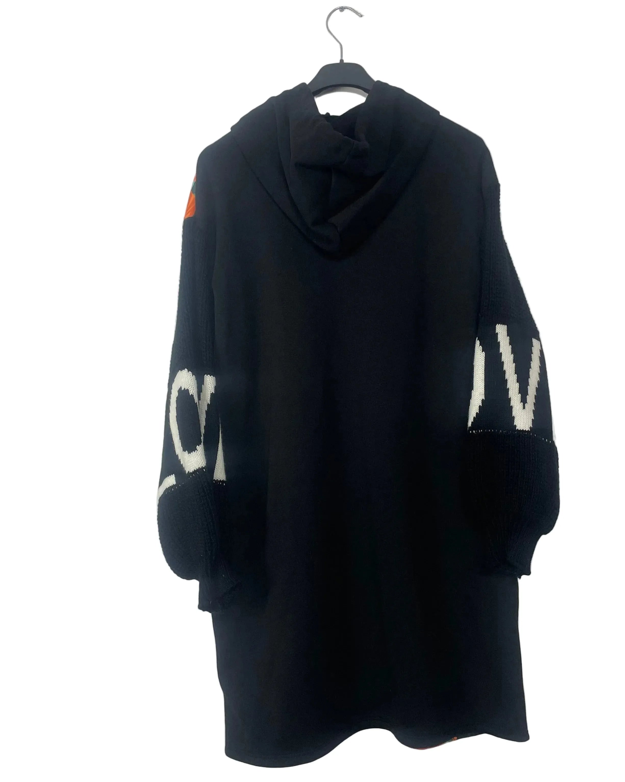 Robe sweat noire manches LOVE et Frida de dos