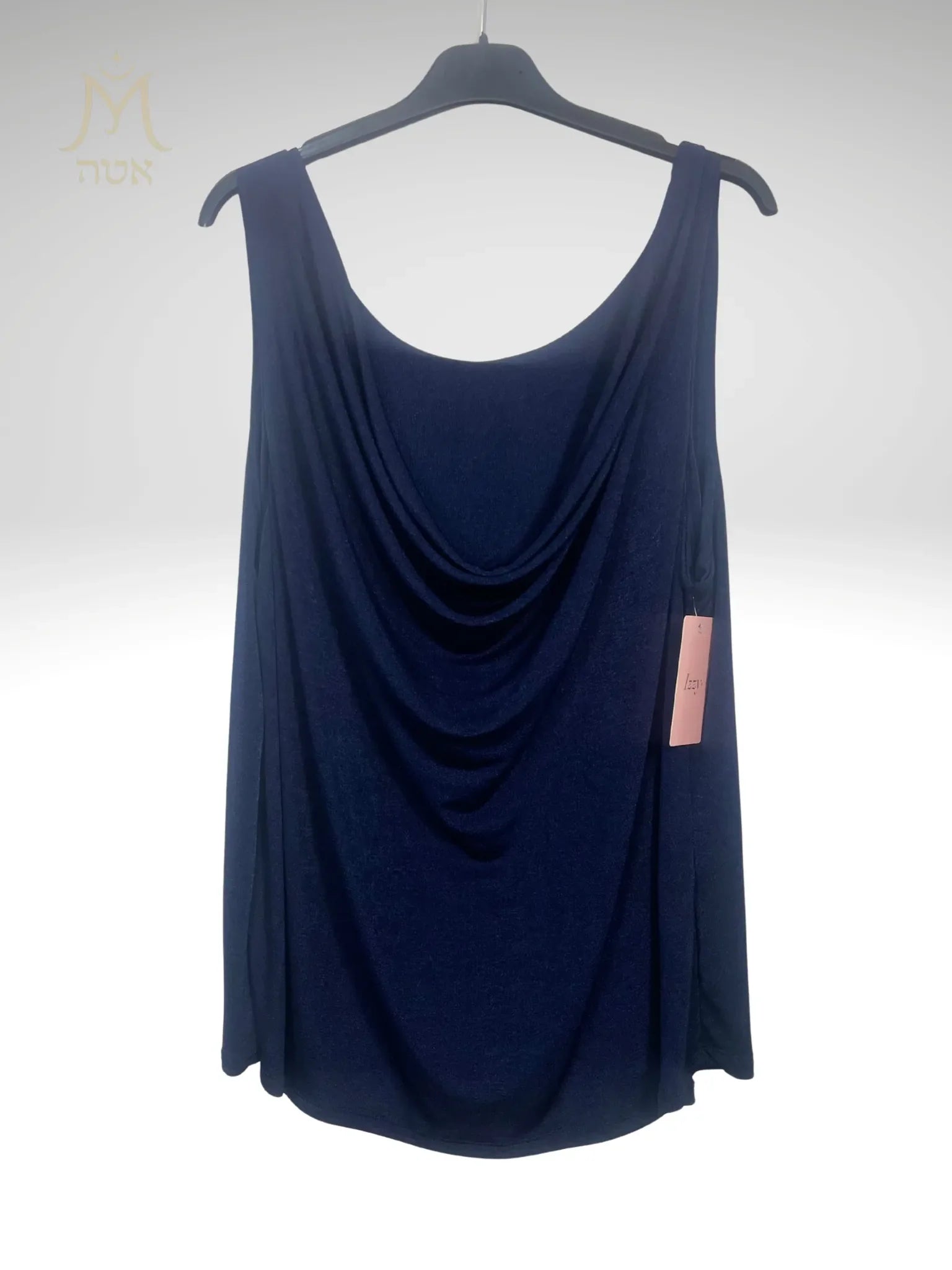 Top satiné marine made in Italy – vue complète – Mam’sailes