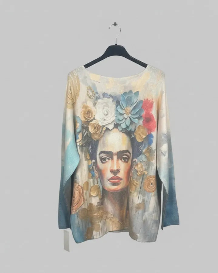 Vue dos pull Frida – illustration artistique complète