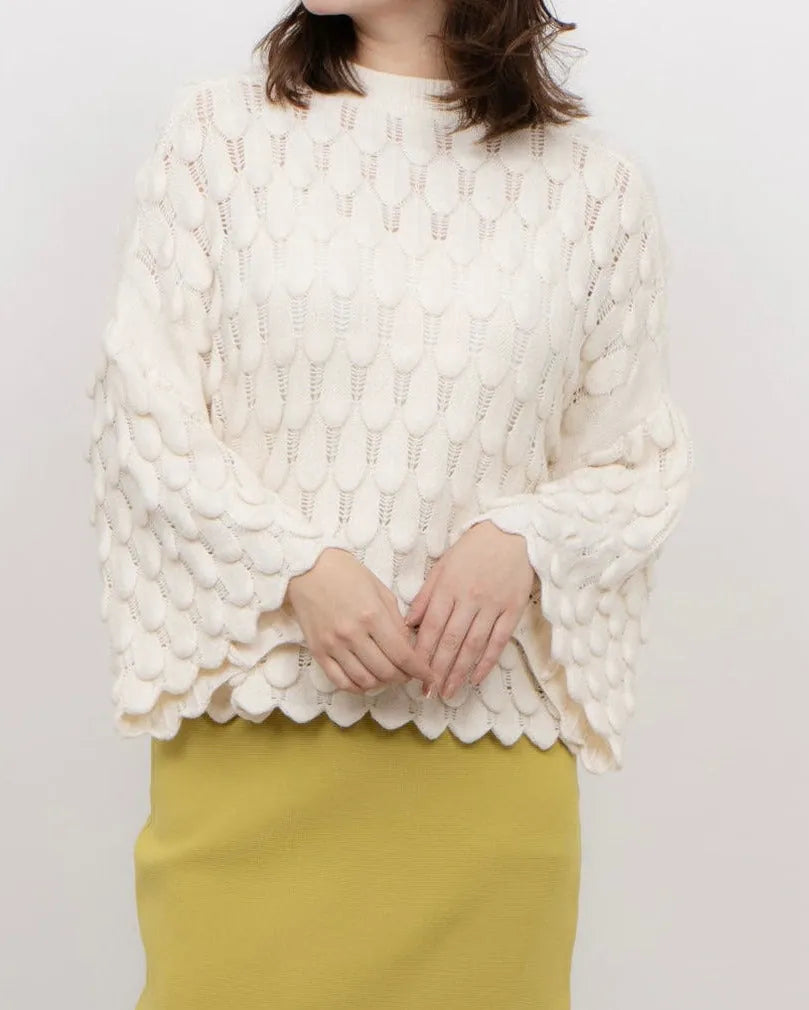 Pull Élise femme couleur écru – maille texturée