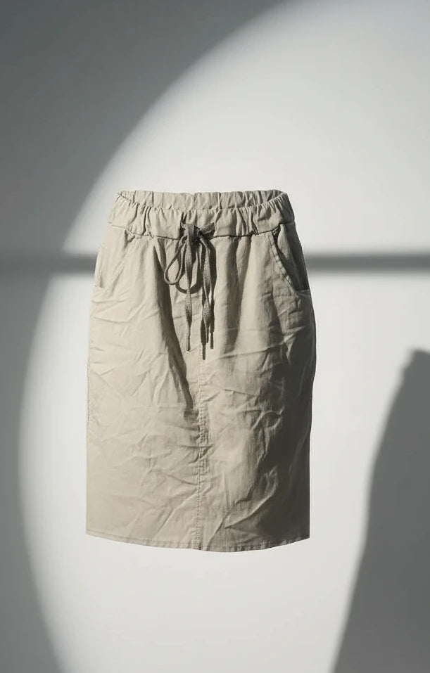 Jupe magique femme taupe made in Italy, coupe fluide confortable 36-44
