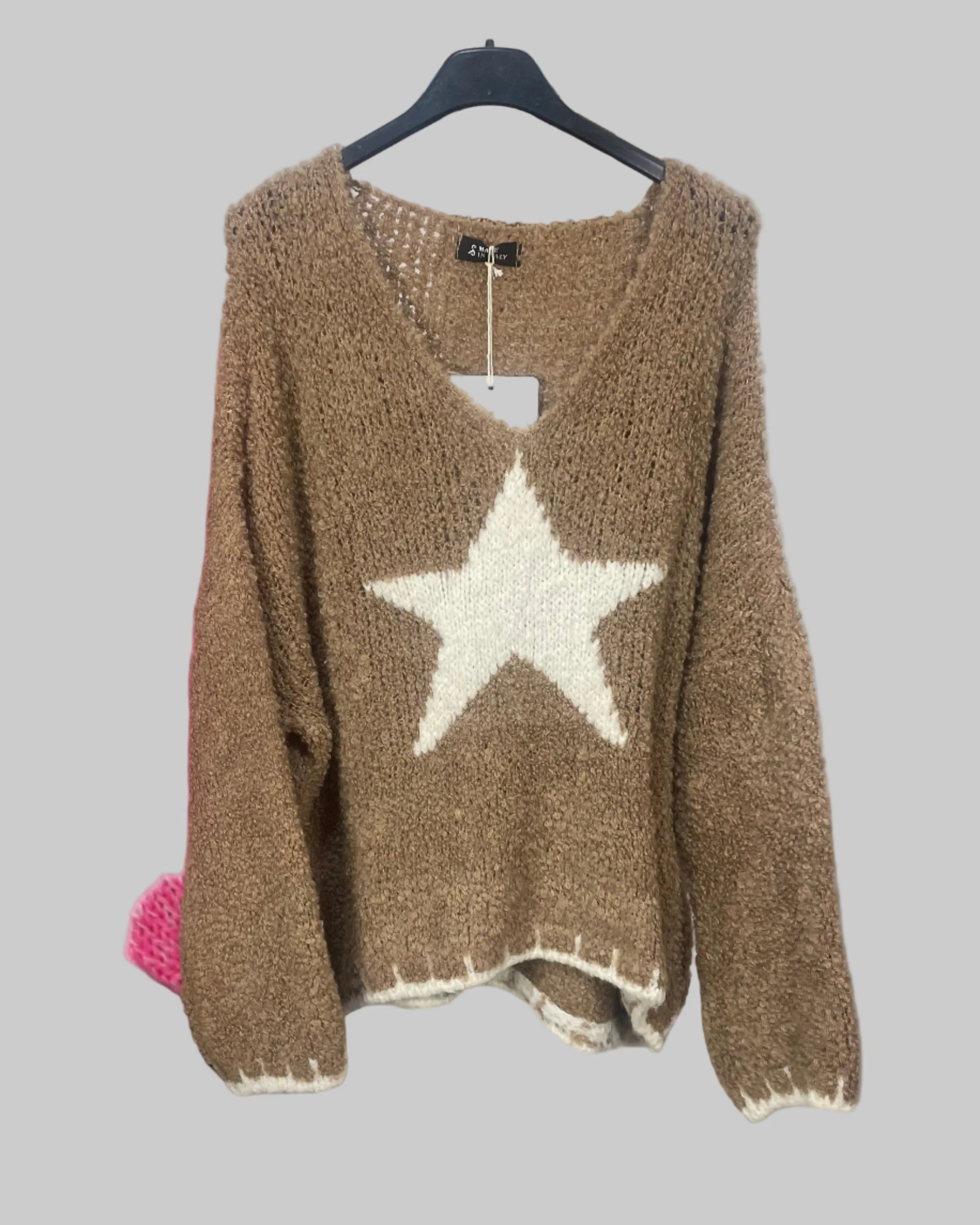 Pull loose étoile camel – Mam’s Ailes
