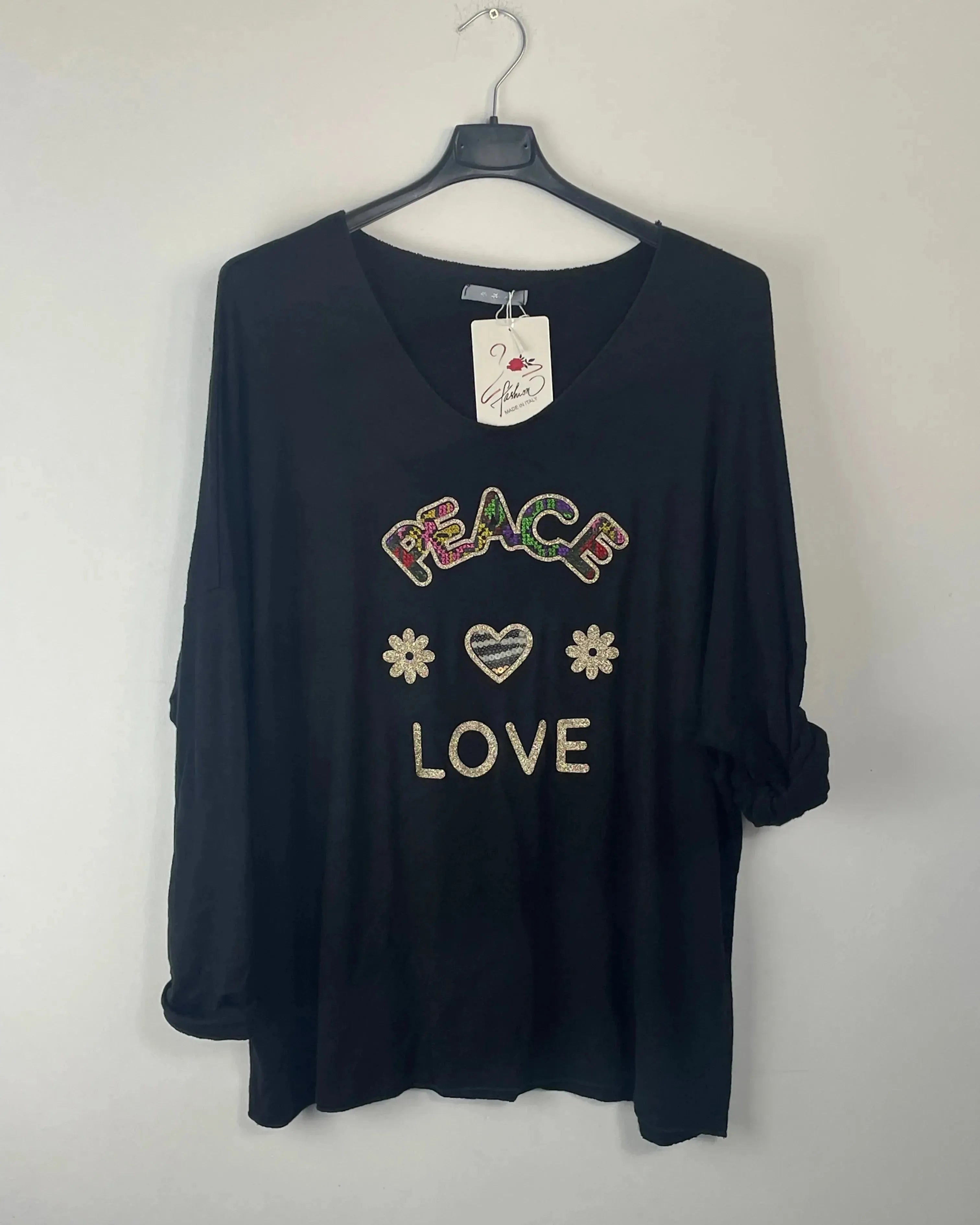 pull Peace & Love matières douces, coupe fluide