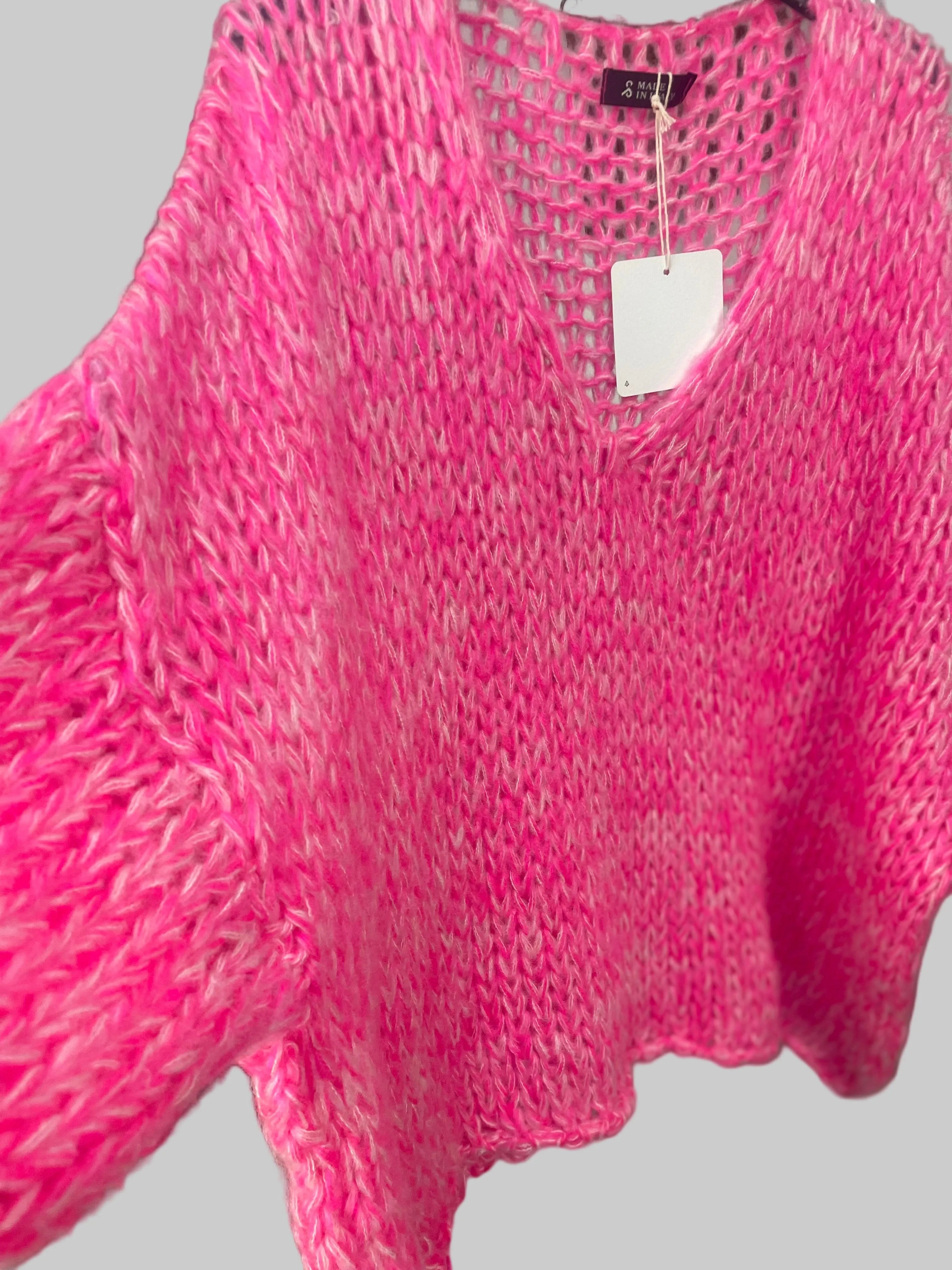 Détail maille loose pull femme grande taille