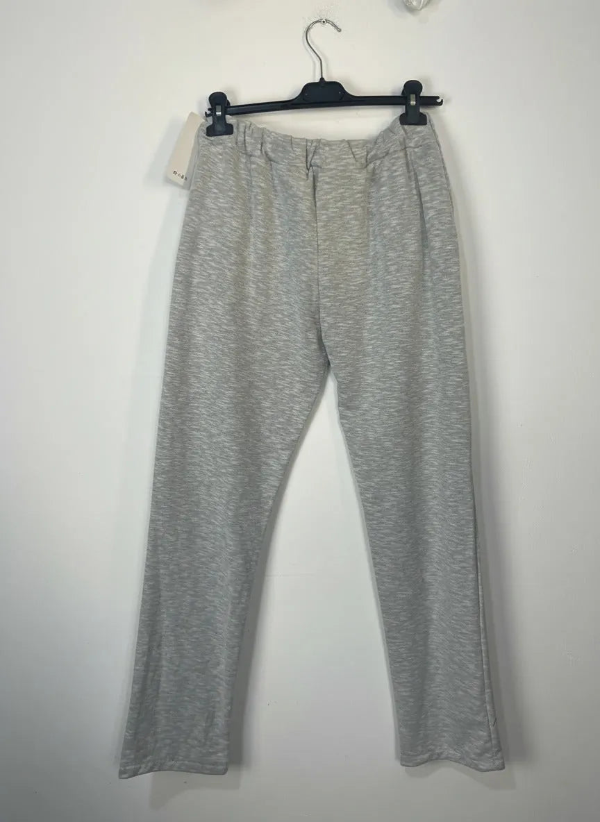 Jogging femme gris chiné coton 95%, longueur 96 cm, taille unique 38-44
