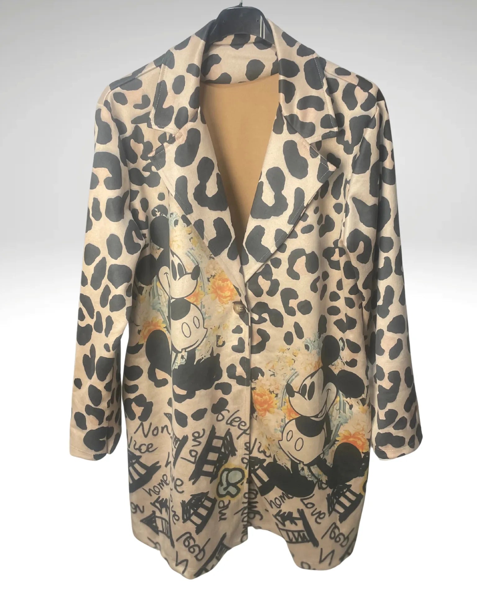 Manteau mickey Pop motif léopard & illustration – Mam’s Ailes
