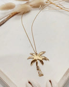 Collier palmier doré en acier inoxydable – bijou femme – Mam’sailes
